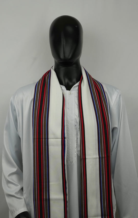 ‘Kassim’ Pearl White Scarf