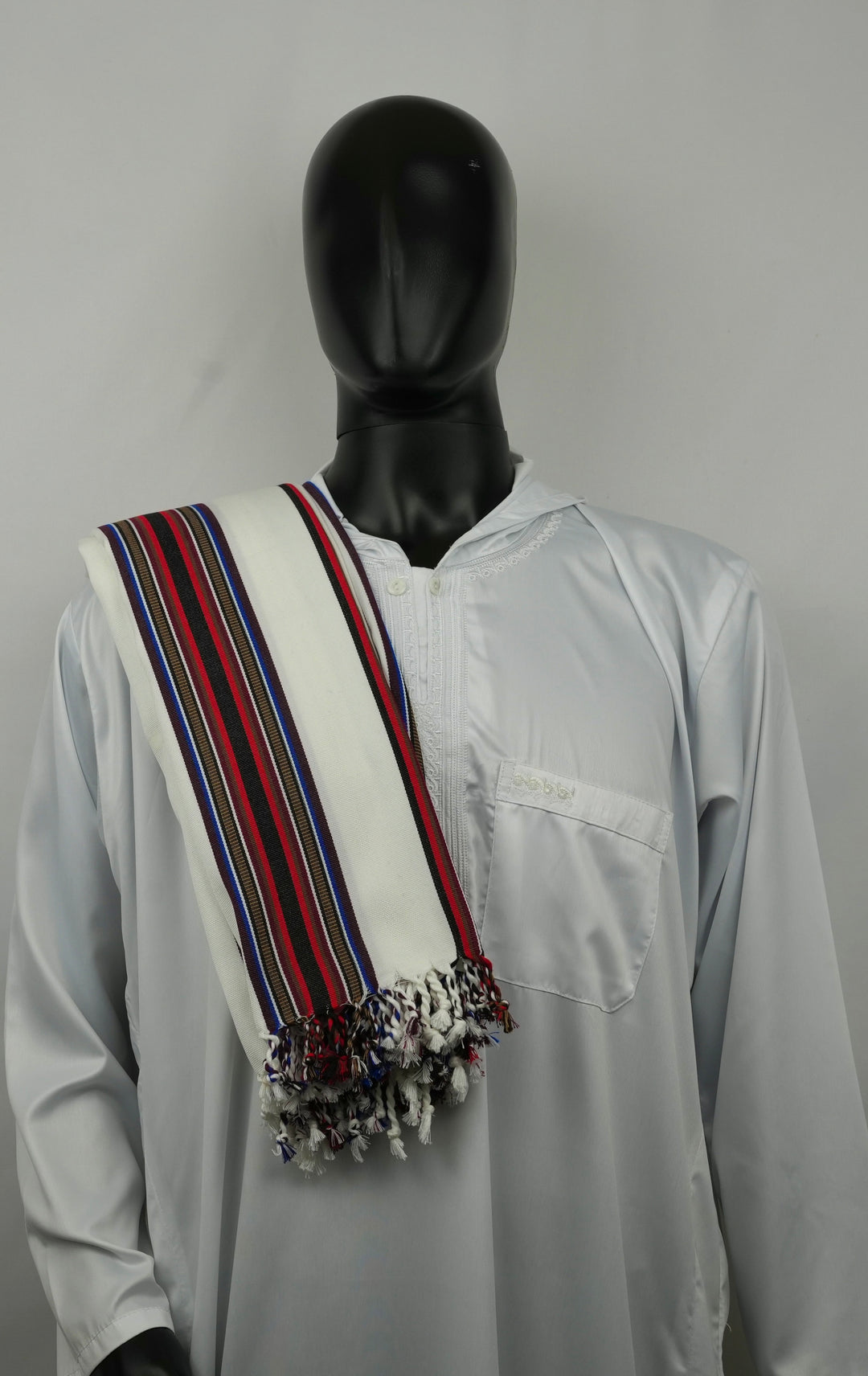 ‘Kassim’ Pearl White Scarf
