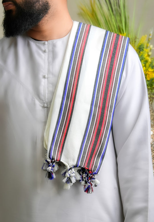 ‘Kassim’ Pearl White Scarf