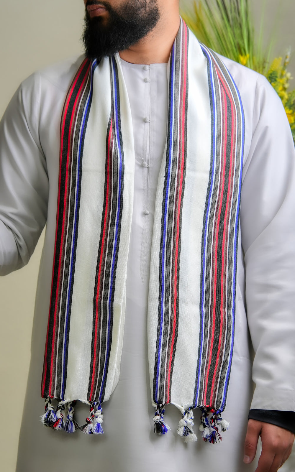 ‘Kassim’ Pearl White Scarf