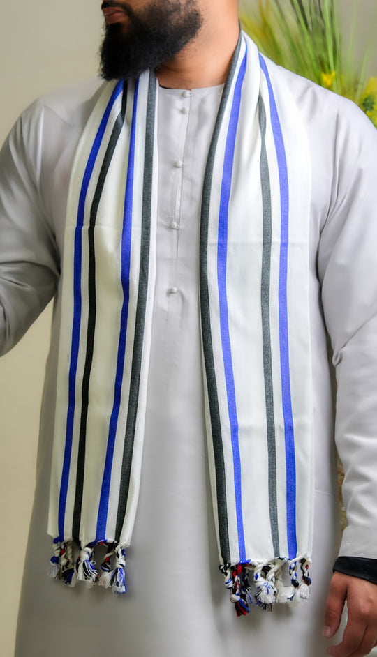 ‘Kassim’ Pearl White Scarf